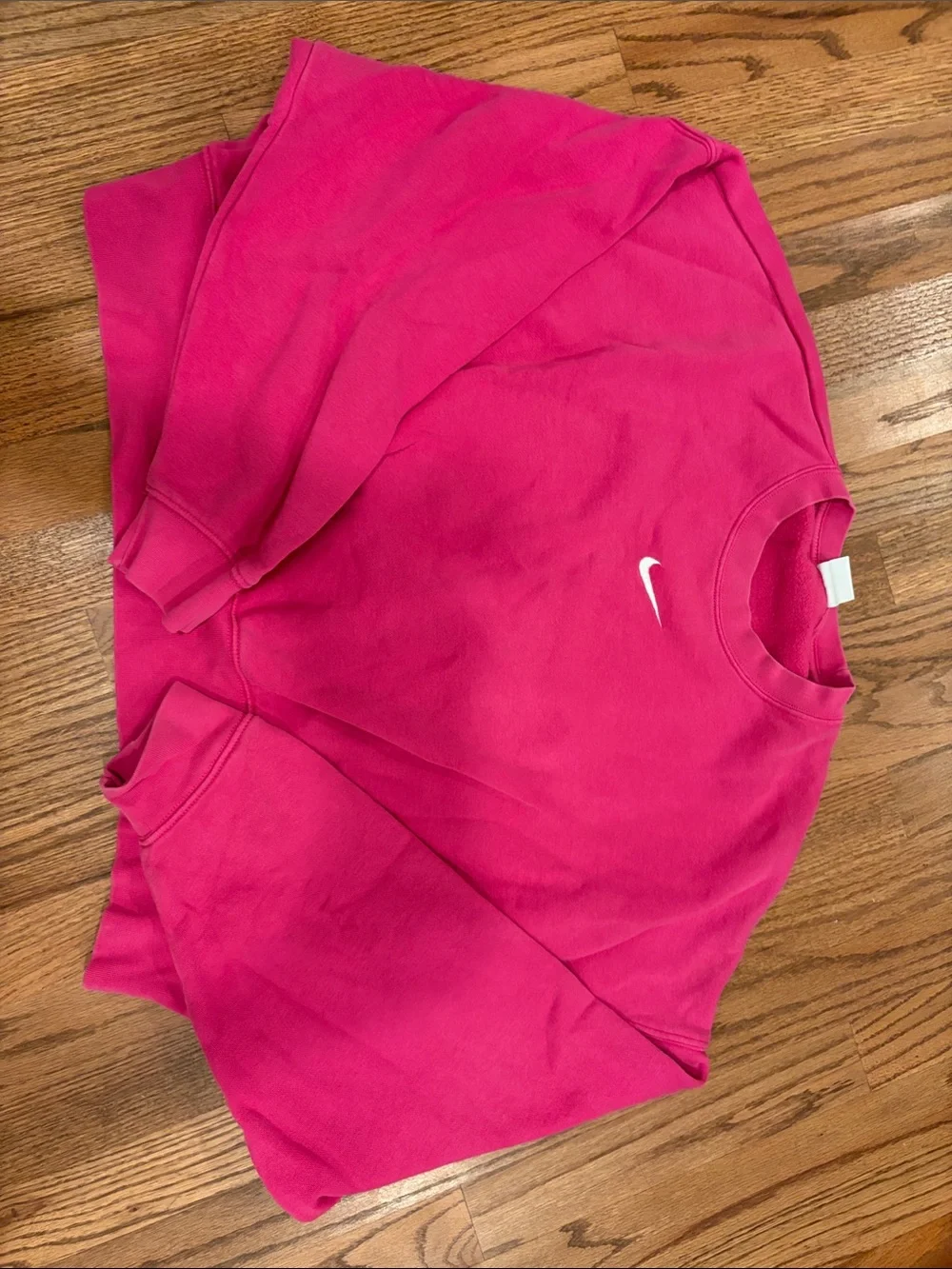 Nike Women's Hot Pink Crew Sweatshirt with White Swoosh
